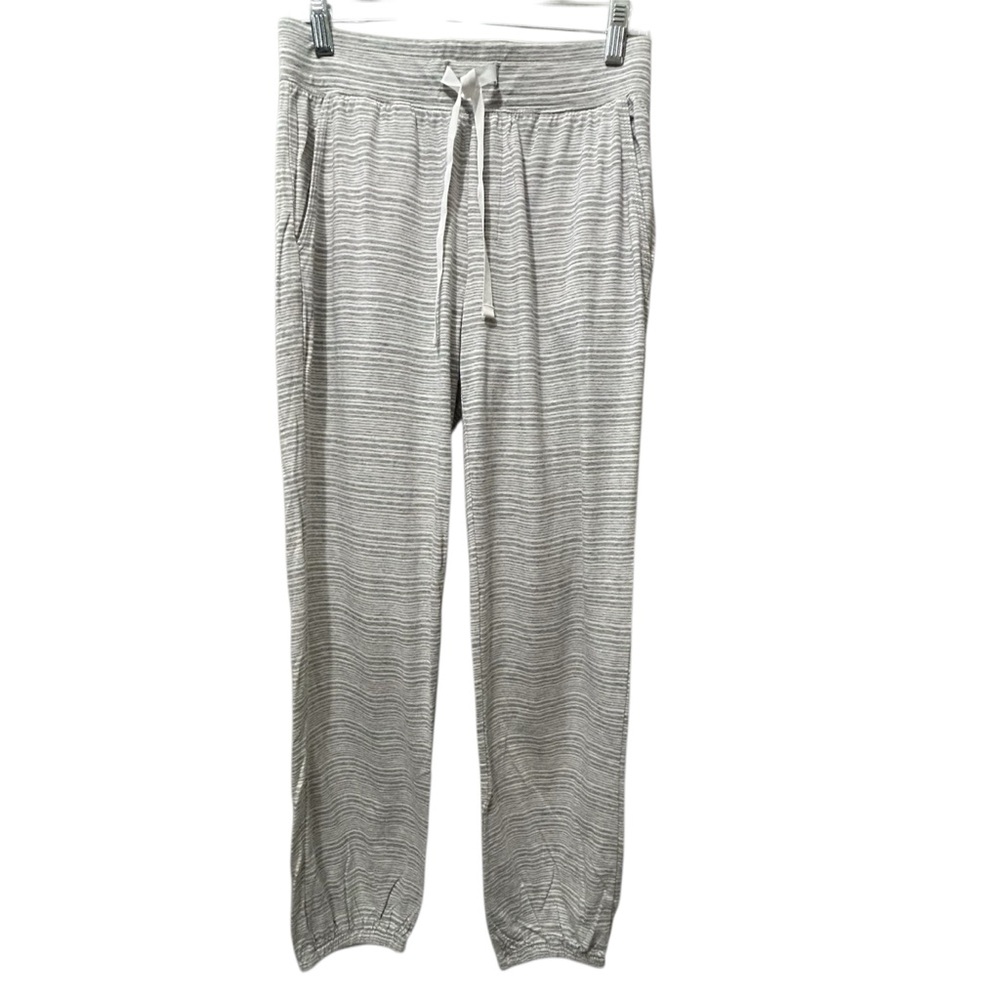LOVE by GAP Pajama Bottoms Cotton Modal Blend Gray White Pockets Womens Size XS